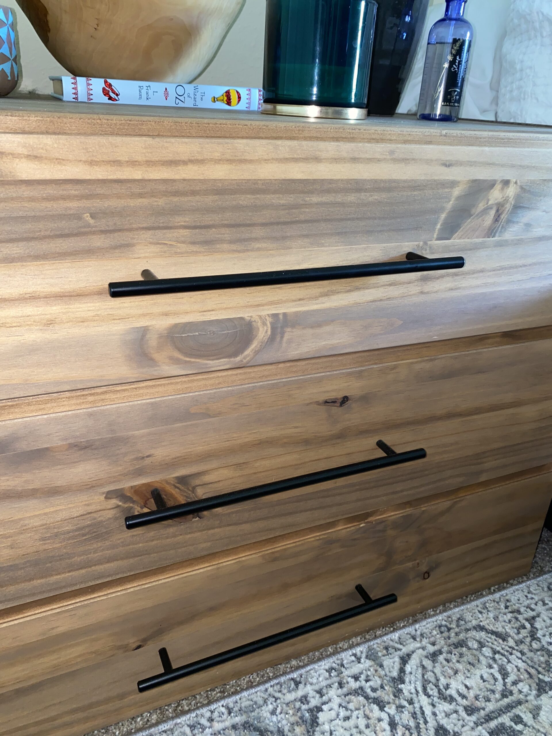 Wood Stained IKEA DIY Nightstand
